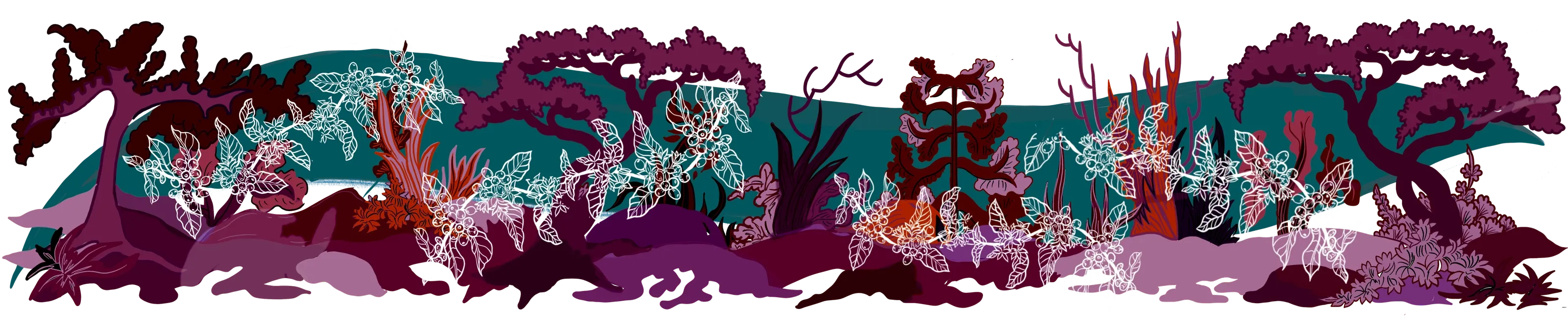 Full concept artwork of the coffee-jungle mural for Starbucks Indiranagar, Bengaluru
